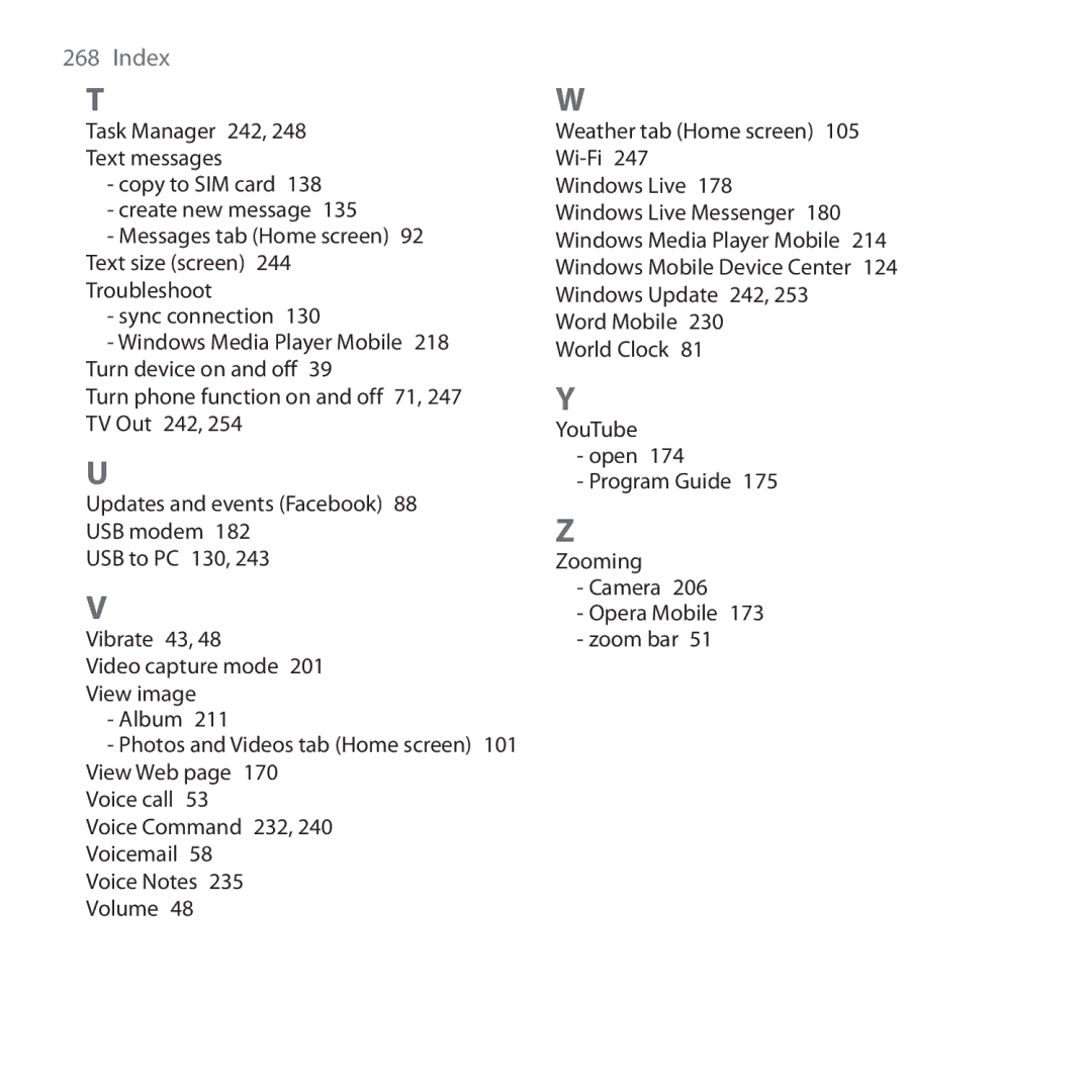 HTC RHOD210 user manual Photos and Videos tab Home screen  